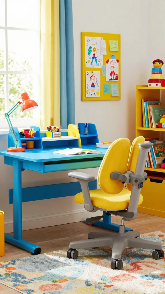 10 IKEA Study Room Ideas for Kids That Are Practical and Fun - 1. Colorful Desk Spaces 1