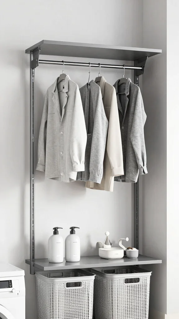 10 Laundry Room Hanging Rod Ideas for Air Drying and More Storage - 10. Customizable Modular Hanging Systems 1