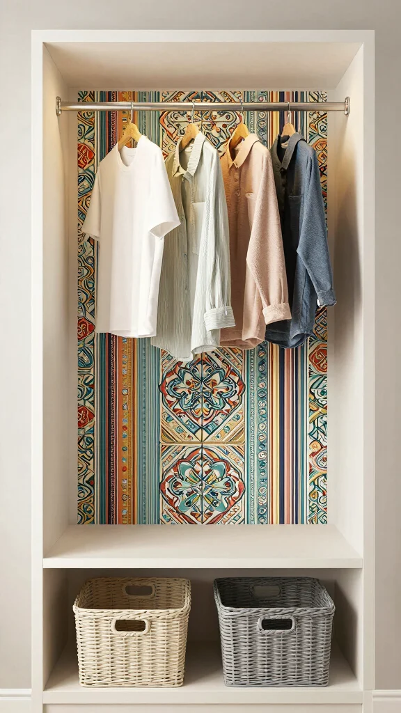 10 Laundry Room Hanging Rod Ideas for Air Drying and More Storage - 8. Decorative Wall Panels with Integrated Rods 1