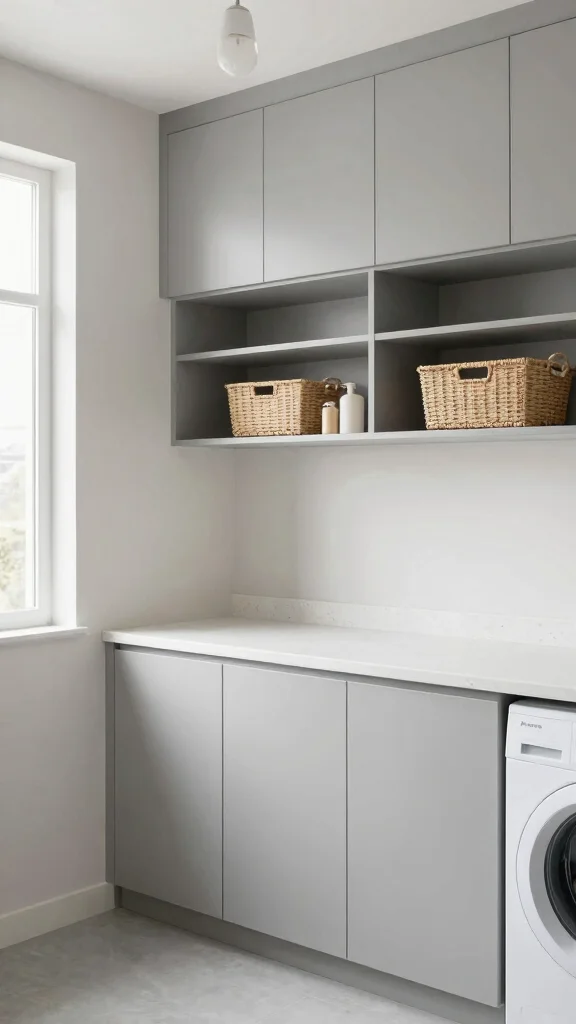 10 Laundry Room Quartz Countertop Ideas for a Sleek Folding Station - 1. Minimalist White Quartz for a Clean Look 1