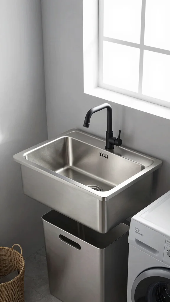 10 Laundry Room Utility Sink Ideas That Balance Function and Style - 2. Sleek Modern Sink 1