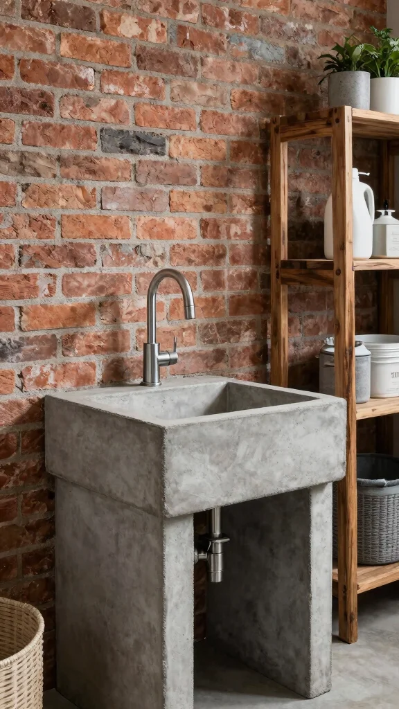 10 Laundry Room Utility Sink Ideas That Balance Function and Style - 6. Industrial Style 1