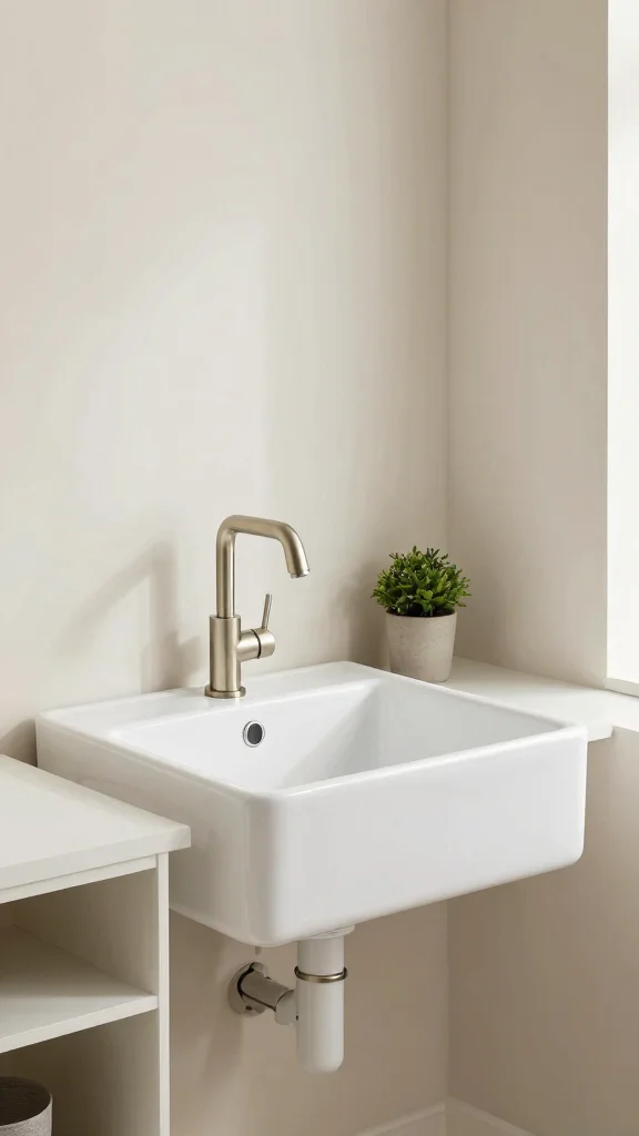 10 Laundry Room Utility Sink Ideas That Balance Function and Style - 8. Minimalist Approach 1