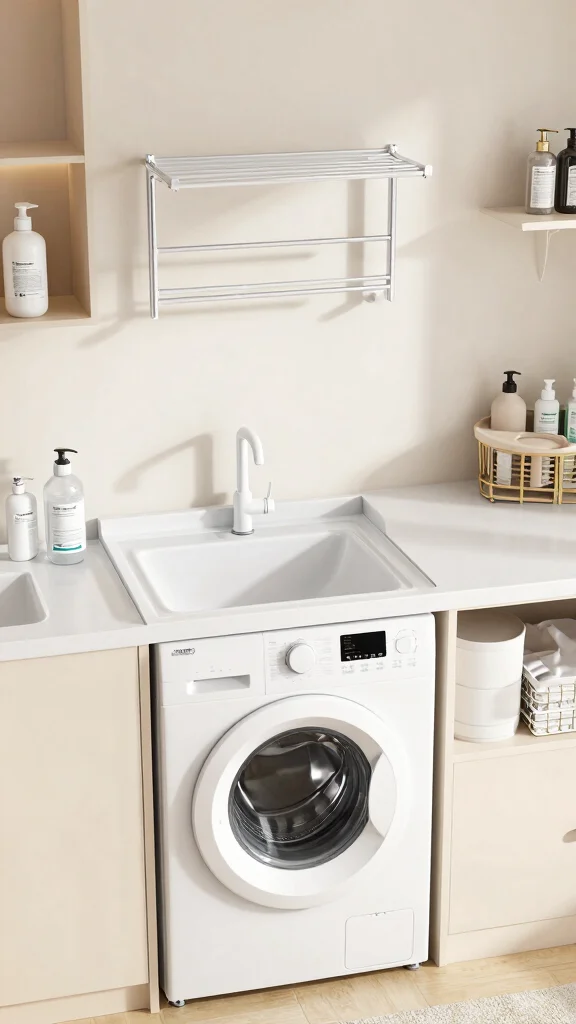 10 Laundry Room Utility Sink Ideas That Balance Function and Style - 9. Integrated Wash Station 1