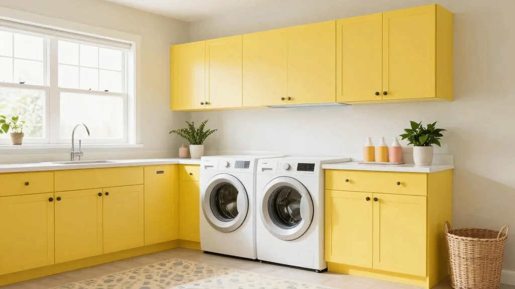 10 Laundry Room Yellow Cabinet Ideas That Brighten a Functional Space