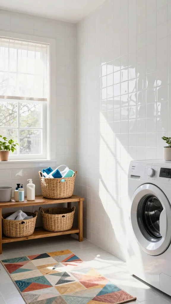 10 Laundry Room Zellige Tile Ideas for a Handcrafted, Textured Finish - 1. Classic White Zellige for a Fresh Look 1