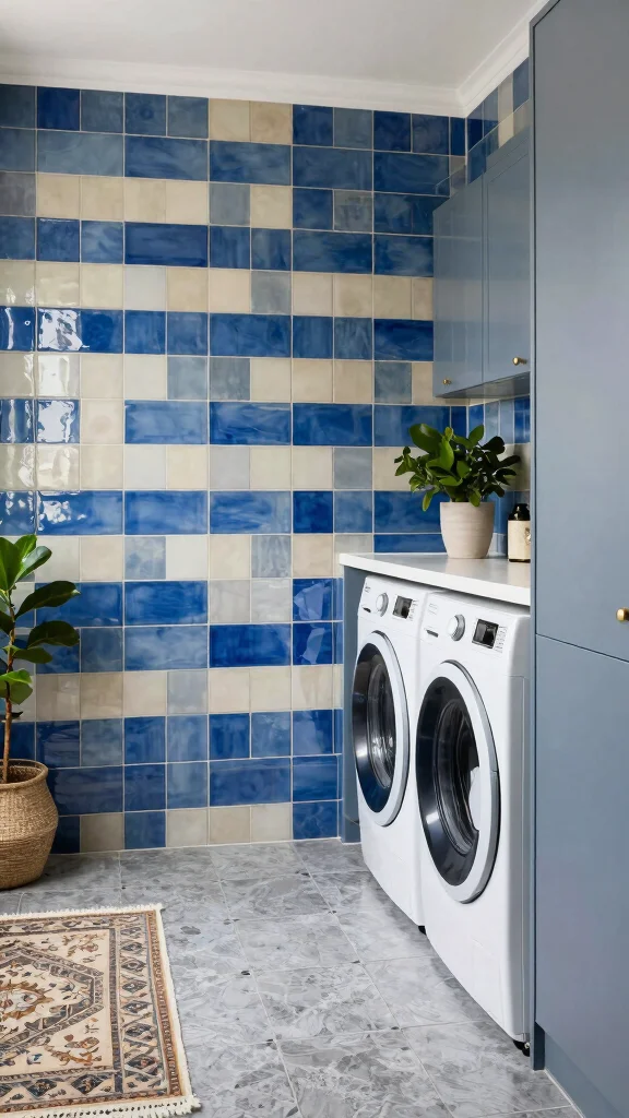 10 Laundry Room Zellige Tile Ideas for a Handcrafted, Textured Finish - 6. Customizable Zellige Combinations 1