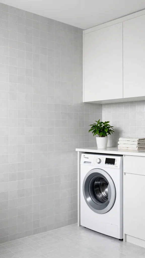 10 Laundry Room Zellige Tile Ideas for a Handcrafted, Textured Finish - 9. Minimalist Zellige for a Sleek Finish 1