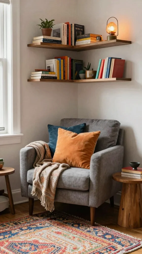 10 Mid-Century Modern Reading Room Ideas for a Timeless Look - 3. Create a Corner Retreat 1