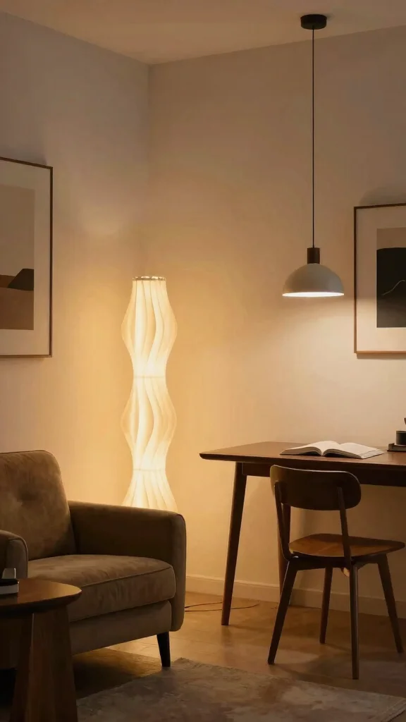 10 Mid-Century Modern Reading Room Ideas for a Timeless Look - 5. Highlight Unique Lighting 1