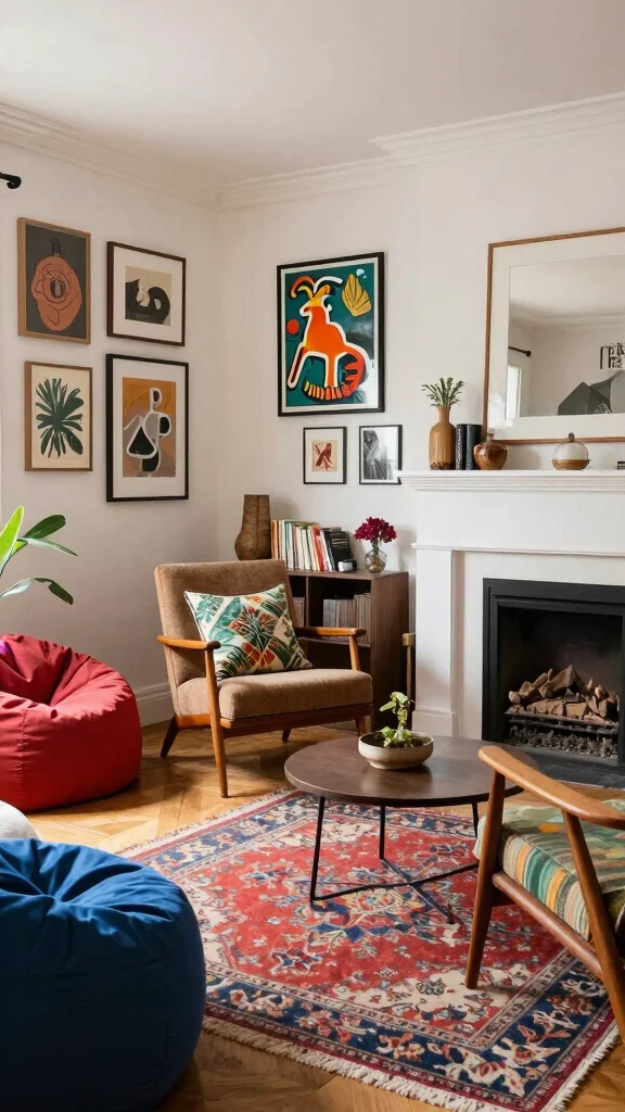 10 Reading Room With Fireplace Ideas for the Ultimate Cozy Corner - 10. The Eclectic Fusion 1