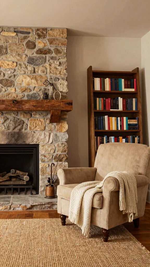 10 Reading Room With Fireplace Ideas for the Ultimate Cozy Corner - 2. The Rustic Retreat 1