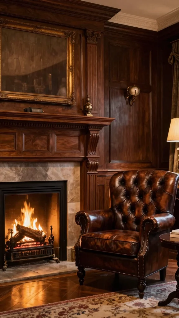 10 Reading Room With Fireplace Ideas for the Ultimate Cozy Corner - 4. Elegant Traditional 1