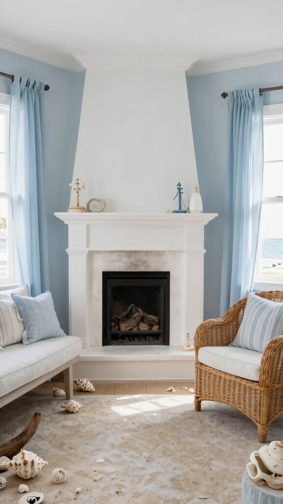 10 Reading Room With Fireplace Ideas for the Ultimate Cozy Corner - 7. Coastal Calm 1