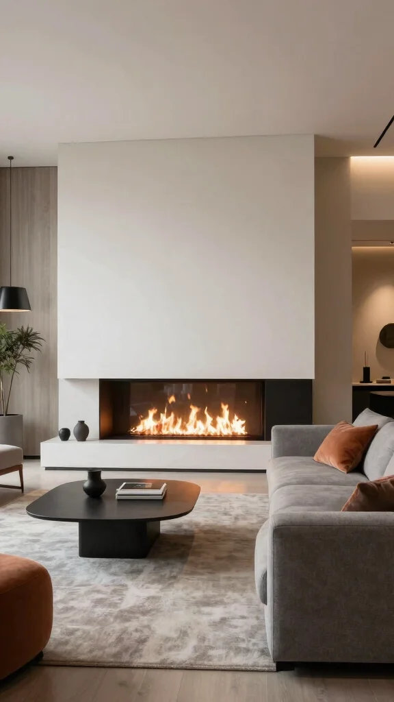 10 Reading Room With Fireplace Ideas for the Ultimate Cozy Corner - 9. Contemporary Comfort 1