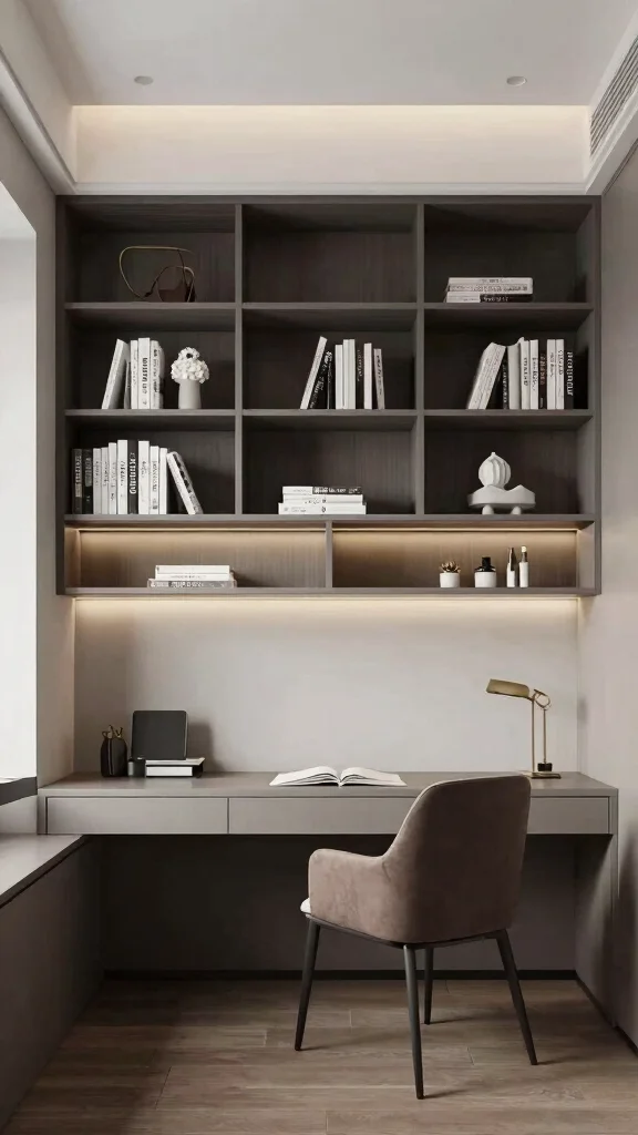 10 Study Room False Ceiling Design Ideas for a Finished Look - 10. Integrated Shelving 1