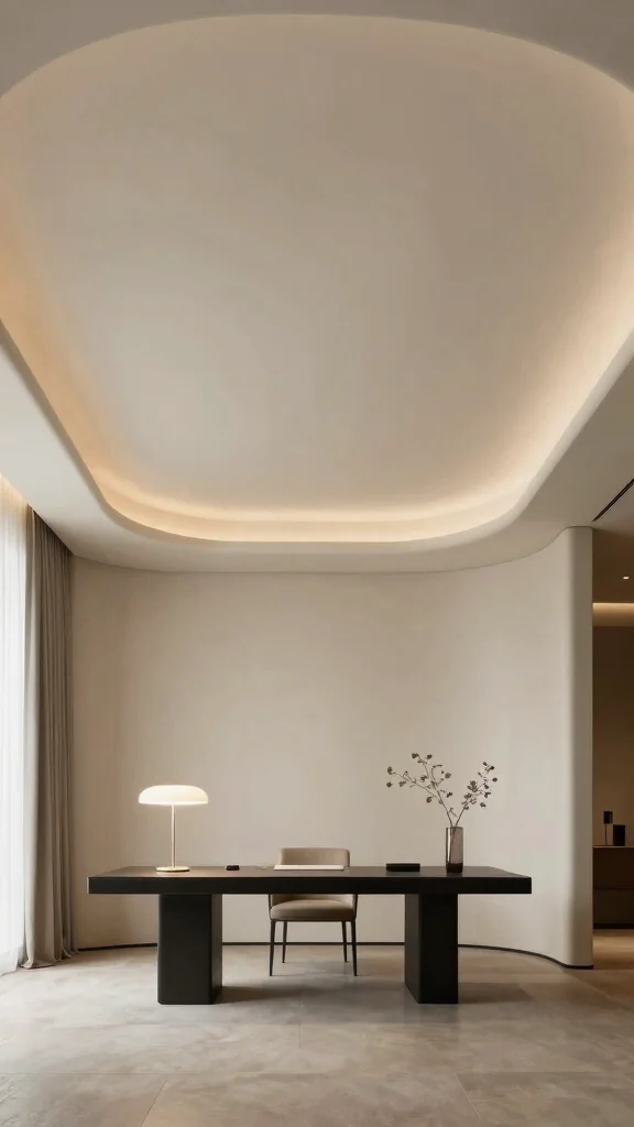 10 Study Room False Ceiling Design Ideas for a Finished Look - 8. Curved Ceilings 1