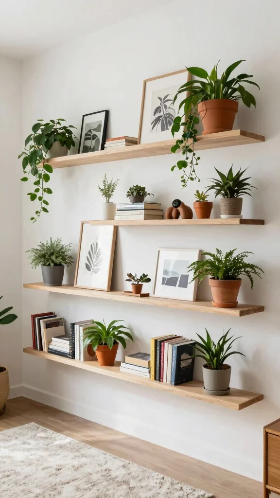 11 Built-In Reading Room Ideas That Make Books the Feature Wall - 3. Floating Shelves for a Minimalist Touch 1