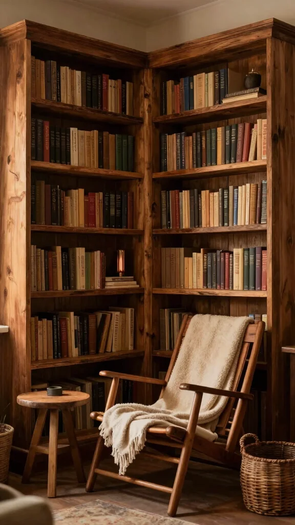 11 Built-In Reading Room Ideas That Make Books the Feature Wall - 4. Warm Wood Accents 1