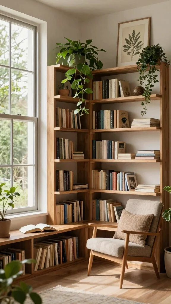 11 Built-In Reading Room Ideas That Make Books the Feature Wall - 9. Nature-Inspired Reading Nooks 1