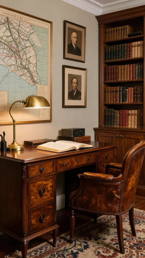 11 Dark Academia Reading Room Ideas for a Moody Scholarly Vibe - 3. Incorporate Antique Furniture 1