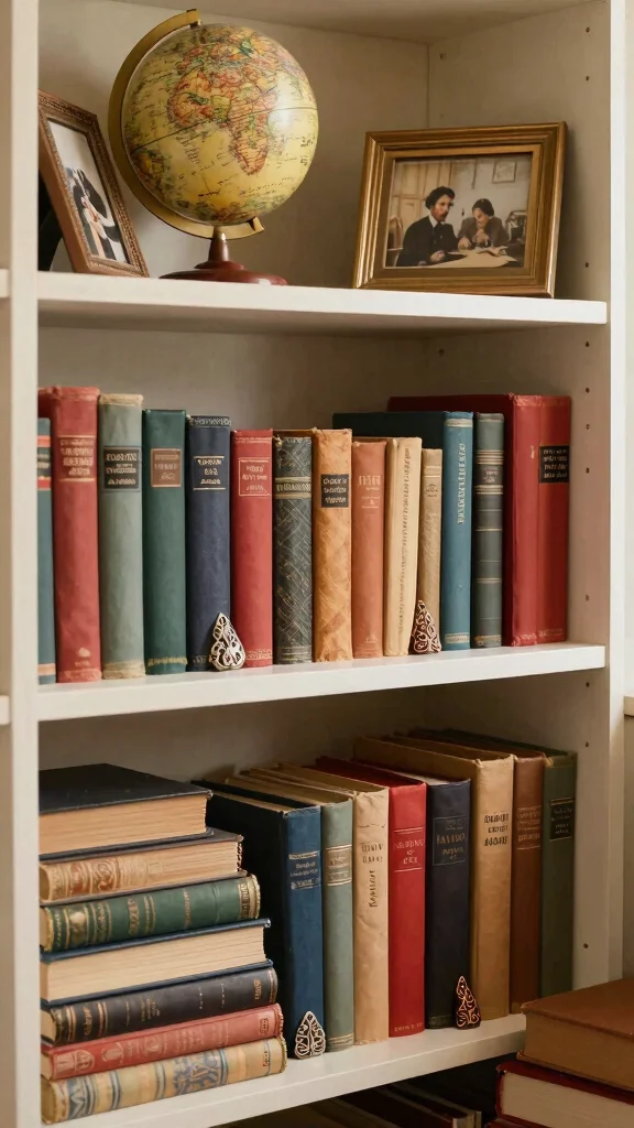 11 Dark Academia Reading Room Ideas for a Moody Scholarly Vibe - 6. Curate a Vintage Book Collection 1