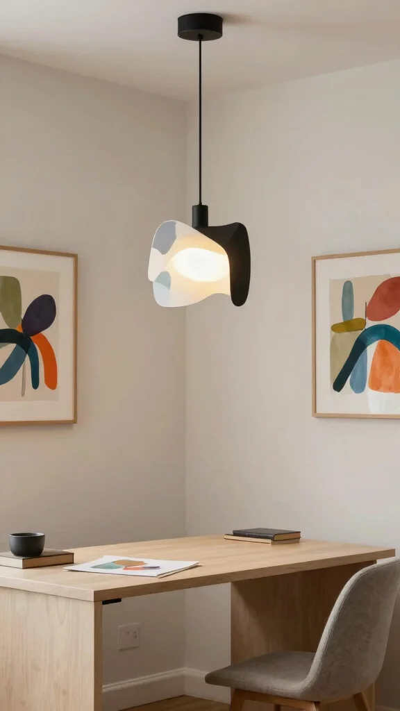 11 Hanging Light Ideas for Study Rooms That Set the Right Mood - 10. Artistic Flair 1