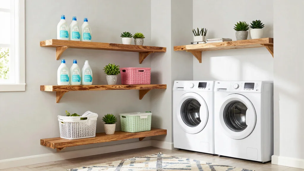 11 Laundry Room Floating Shelf Ideas That Keep Things Tidy
