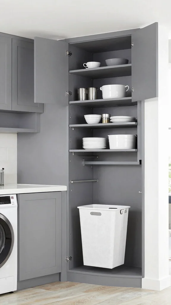 11 Laundry Room Gray Cabinet Ideas That Look Clean and Timeless - 11. Smart Storage Gray Cabinets 1