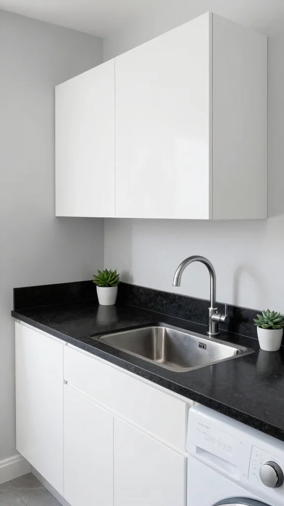 11 Laundry Room Sink Ideas for a More Functional Washing Space - 2. Sleek and Modern Minimalism 1