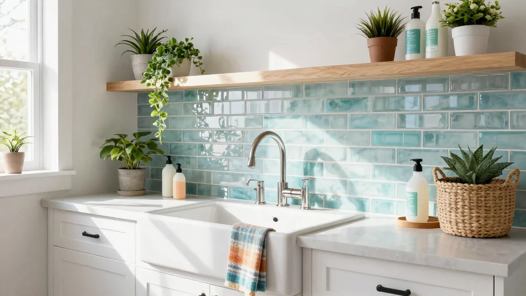 11 Laundry Room Tile Backsplash Ideas That Add Style Above the Sink
