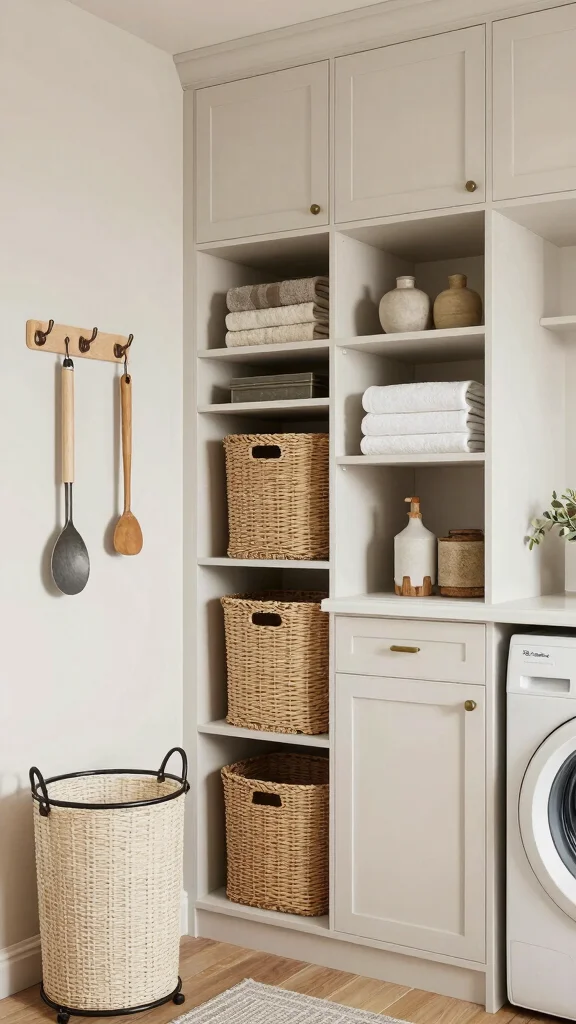 11 Laundry Room Trends in 2026 Worth Planning Your Next Renovation Around - 6. Stylish Laundry Storage 1