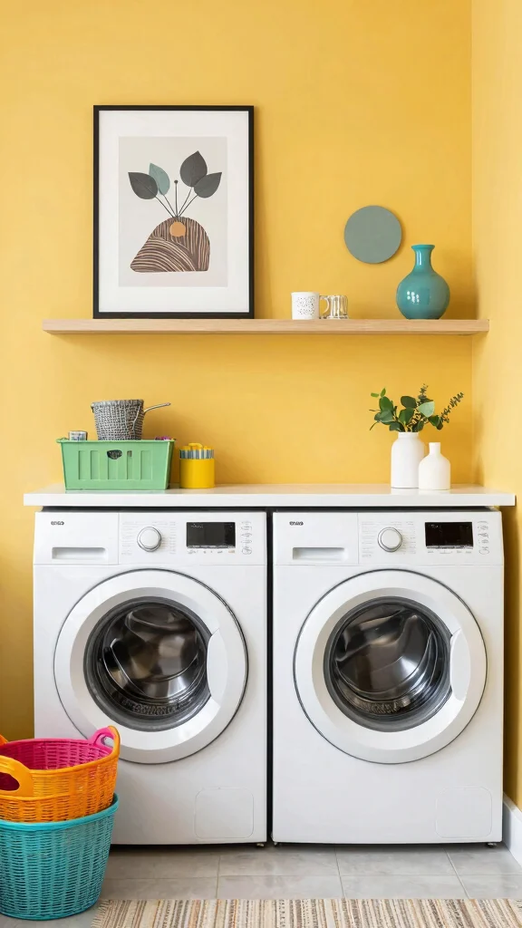 11 Laundry Room Trends in 2026 Worth Planning Your Next Renovation Around - 7. Colorful Accents 1