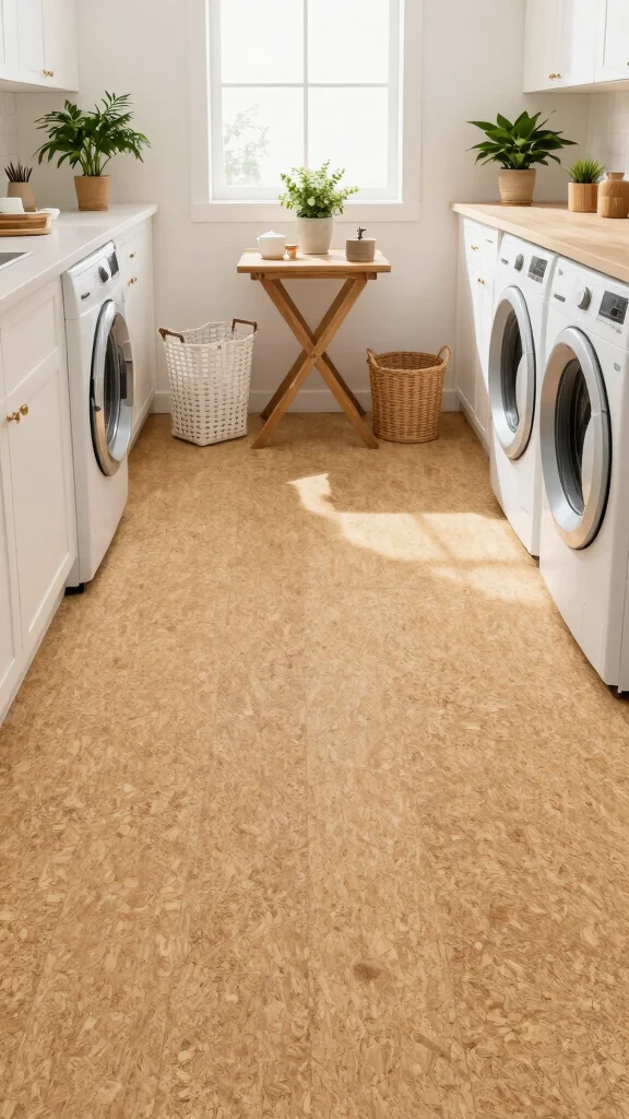 11 Laundry Room Vinyl Flooring Ideas That Are Durable and Stylish - 5. Eco-Friendly Cork Vinyl 1