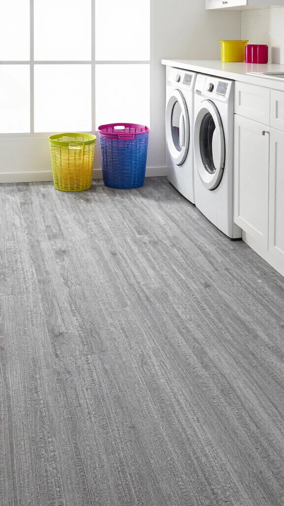 11 Laundry Room Vinyl Flooring Ideas That Are Durable and Stylish - 6. Textured Vinyl for a Modern Twist 1