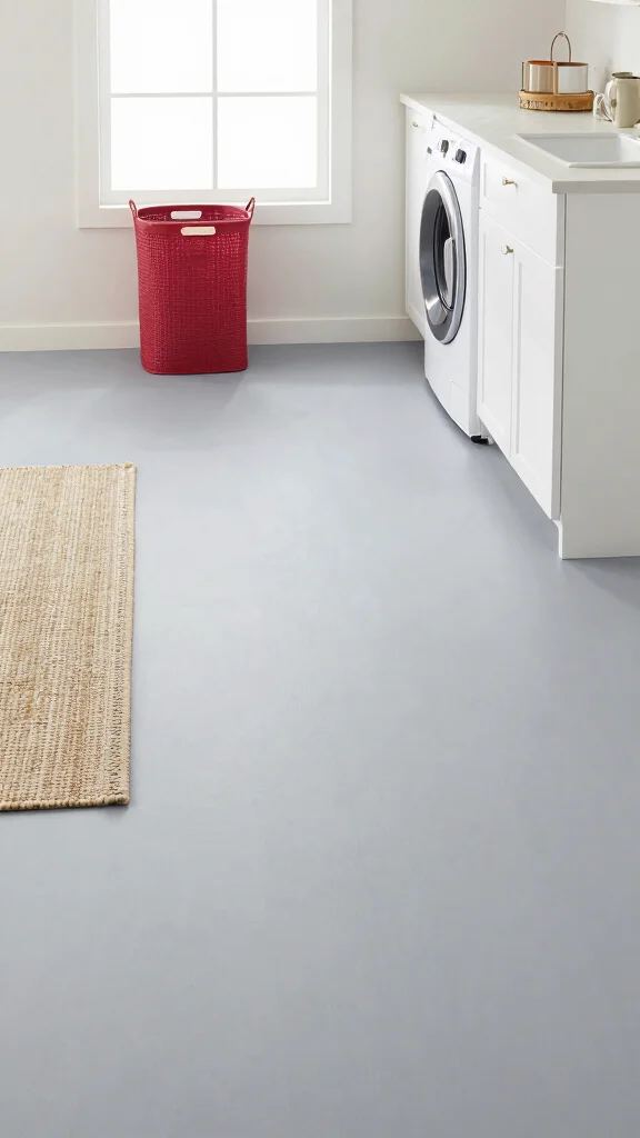 11 Laundry Room Vinyl Flooring Ideas That Are Durable and Stylish - 8. Minimalist Solid Colors 1