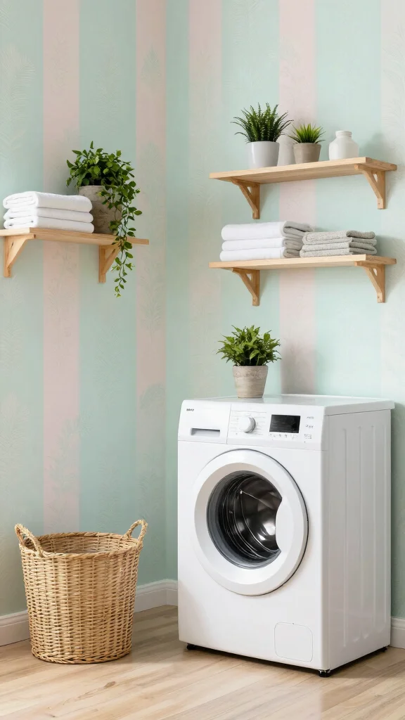 11 Laundry Room Wallpaper Ideas That Turn a Chore Room Into a Gem - 3. Calming Pastel Shades 1