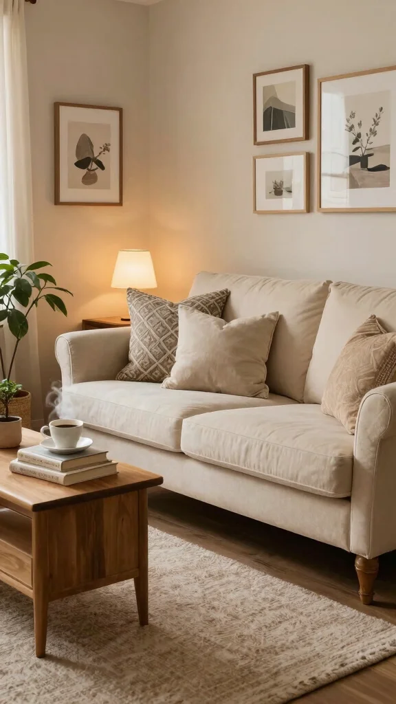 11 Reading Room Color Ideas From Moody Darks to Airy Neutrals - 11. Cozy Neutrals for Timeless Comfort 1