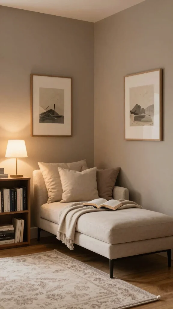 11 Reading Room Color Ideas From Moody Darks to Airy Neutrals - 6. Tranquil Taupe for Timeless Calm 1