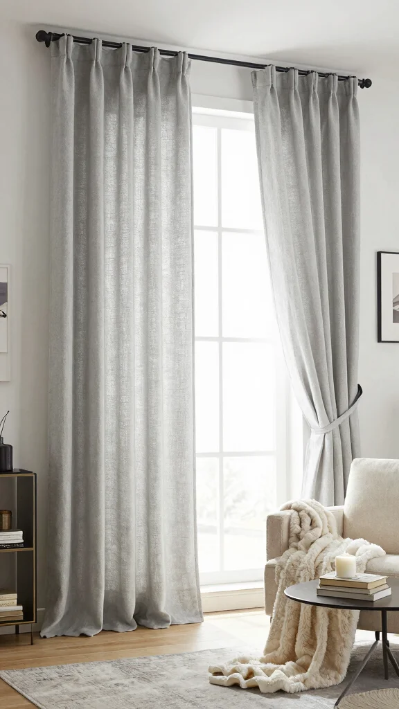 11 Reading Room Curtain Ideas That Set the Mood and Block Light - 2. Linen Blends: Effortlessly Chic and Airy 1