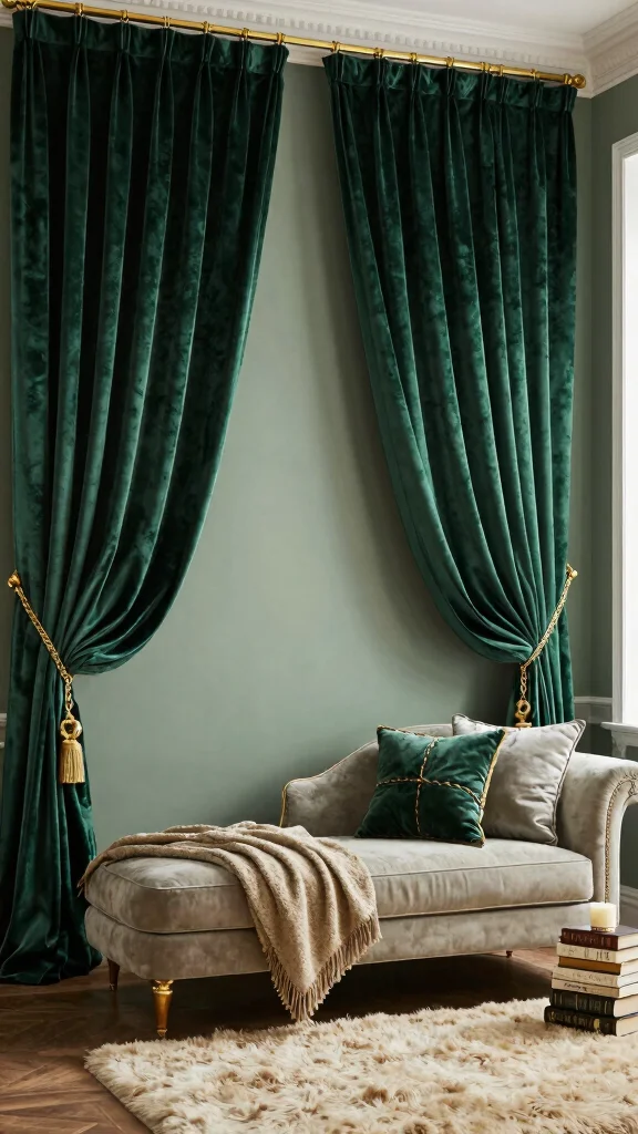 11 Reading Room Curtain Ideas That Set the Mood and Block Light - 4. Velvet Curtains: Luxurious and Light-Blocking 1