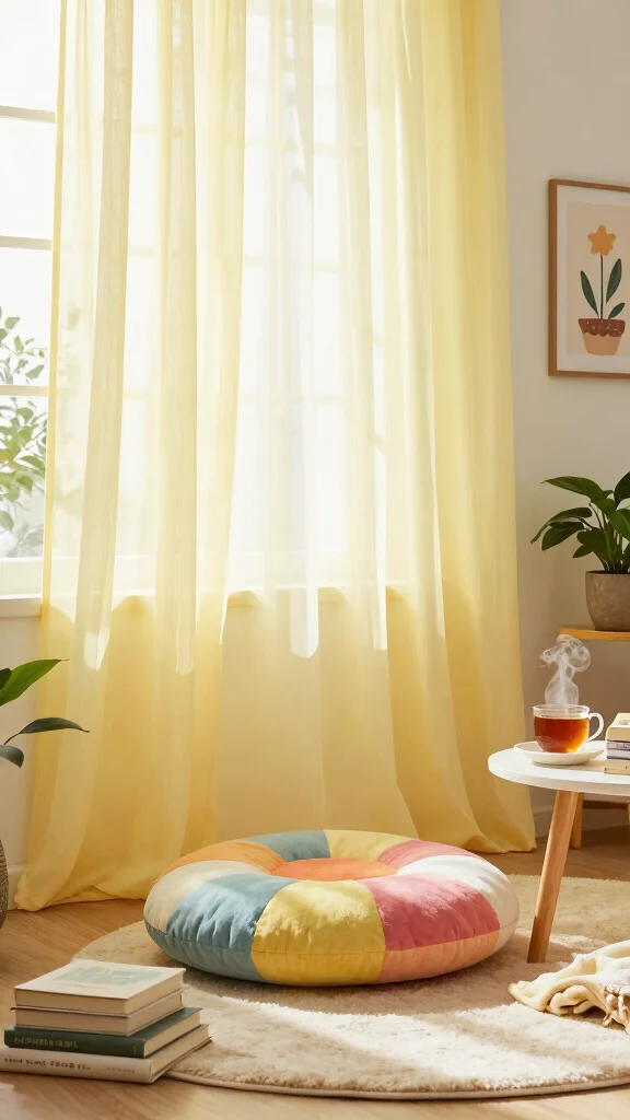 11 Reading Room Curtain Ideas That Set the Mood and Block Light - 6. Sheer Curtains with a Twist: Light and Whimsical 1