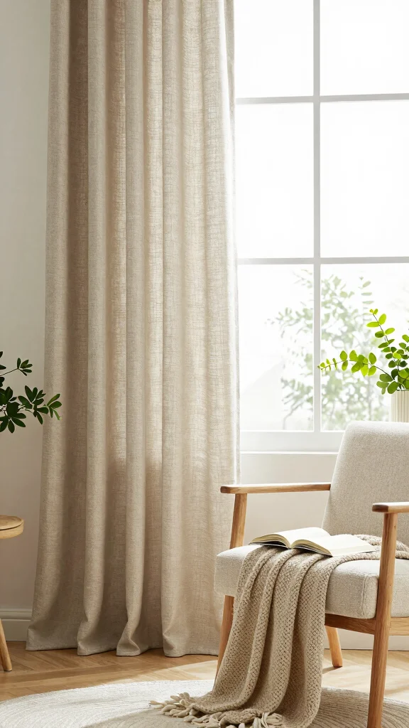 11 Reading Room Curtain Ideas That Set the Mood and Block Light - 9. Eco-Friendly Fabric Blends: The Best of Both Worlds 1
