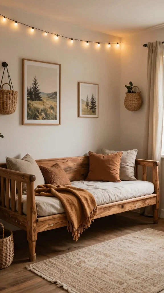 11 Reading Room Daybed Ideas for a Space That Does Double Duty - 5. Rustic Charm Daybed 1