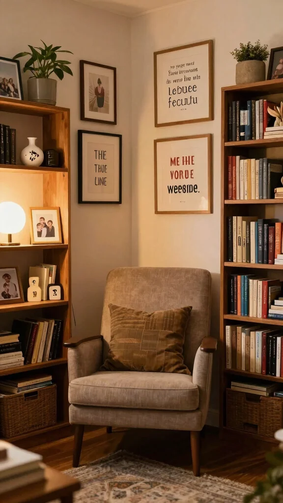 11 Reading Room Furniture Ideas for a Cozy and Functional Space - 10. Personal Touches 1