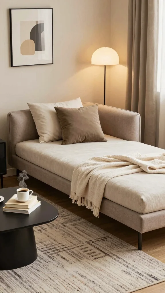 11 Reading Room Furniture Ideas for a Cozy and Functional Space - 3. Compact Sofa Bed 1