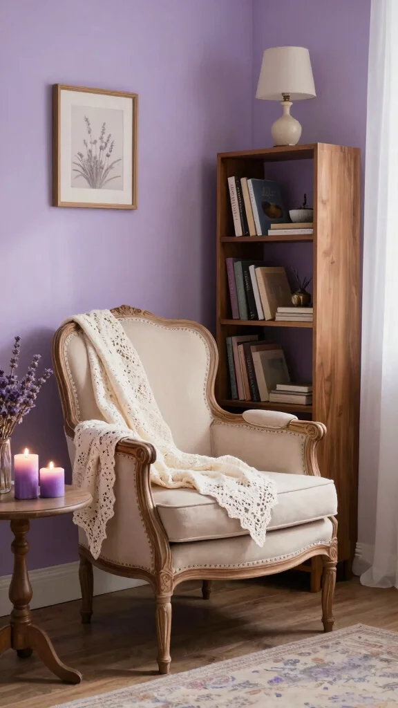 11 Reading Room Paint Colors That Feel Calm and Inviting - 2. Soft Lavender 1