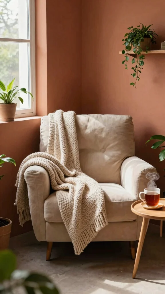 11 Reading Room Paint Colors That Feel Calm and Inviting - 3. Earthy Terracotta 1