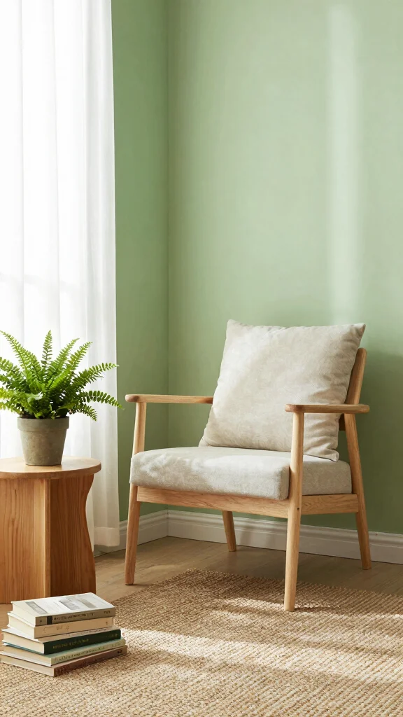 11 Reading Room Paint Colors That Feel Calm and Inviting - 4. Calming Soft Green 1