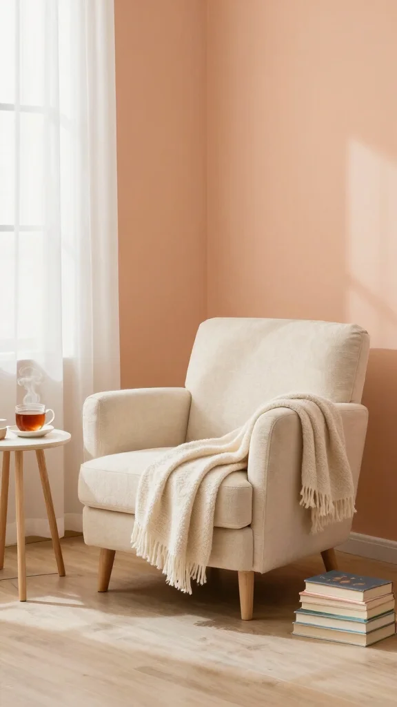 11 Reading Room Paint Colors That Feel Calm and Inviting - 5. Gentle Peach 1